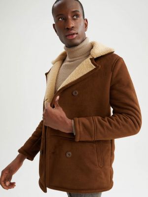 Slim fit szarvasbőr kabát Defacto