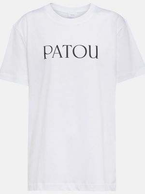 Βαμβακερή μπλούζα από ζέρσεϋ Patou λευκό