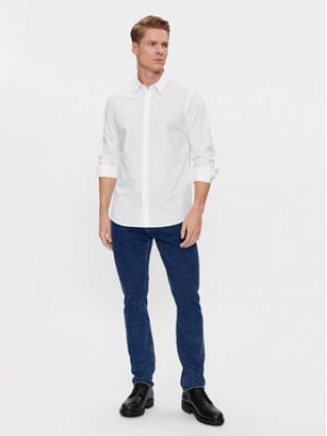 Slim fit džínová košile Calvin Klein Jeans bílá