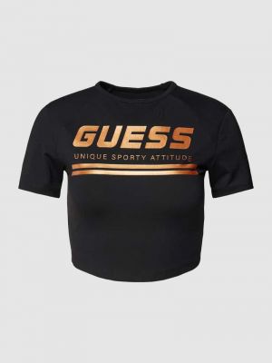 Koszulka z nadrukiem Guess Activewear czarna