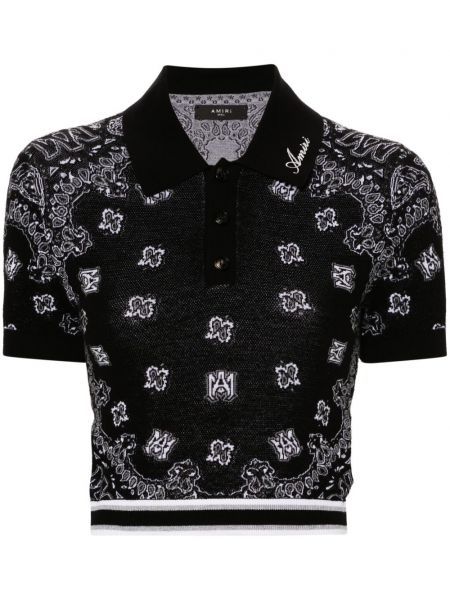 Poloshirt i jacquard stof Amiri sort