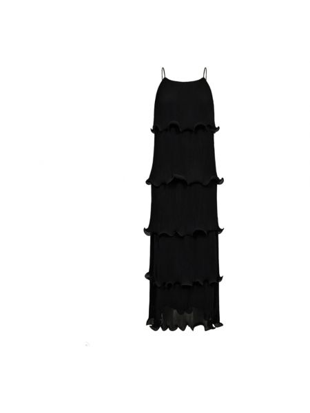Sukienka długa z falbankami plisowana Copenhagen Muse czarna