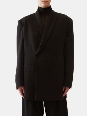 Двубортный шерстяной пиджак diomede The Row черный