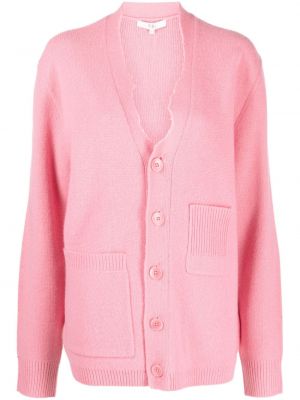 Woll strickjacke mit v-ausschnitt Tibi pink