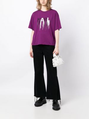 Medvilninis marškinėliai Karl Lagerfeld violetinė