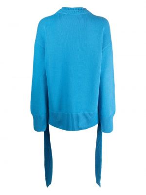 Kašmírový vlněný svetr s kulatým výstřihem Mrz modrý