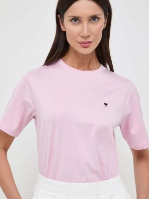 Koszulka bawełniana Weekend Max Mara różowa
