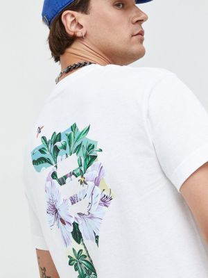 Bavlněné tričko s potiskem Primitive bílé