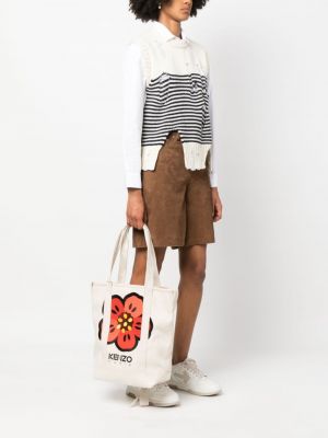 Shopper handtasche aus baumwoll mit print Kenzo