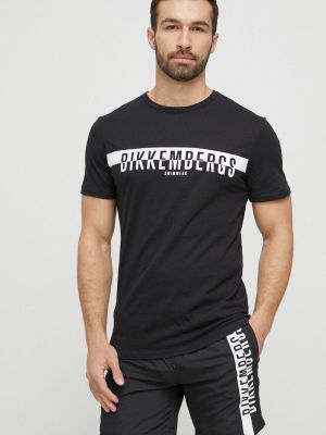 Nyomott mintás póló Bikkembergs - fekete
