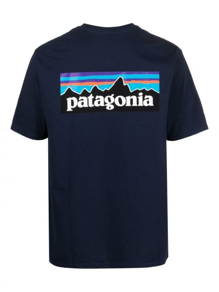 Koszulka z nadrukiem Patagonia niebieska