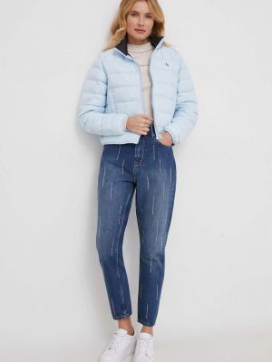 Kurtka jeansowa puchowa Calvin Klein Jeans niebieska