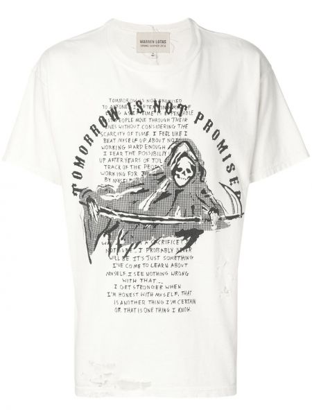 T-shirt z printem Warren Lotas, biały