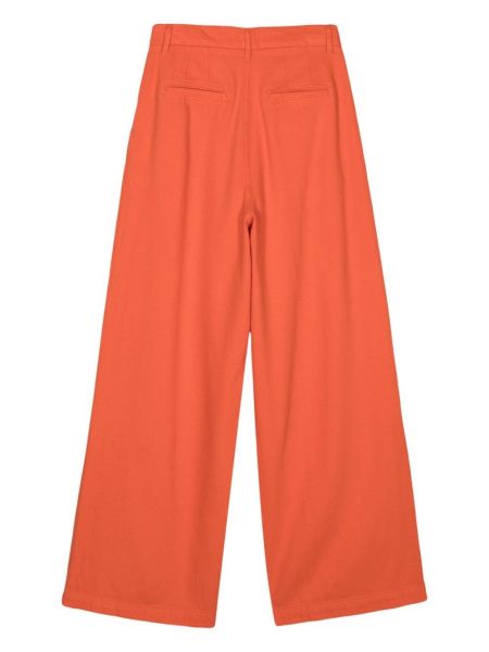 Spodnie bawełniane relaxed fit Essentiel Antwerp pomarańczowe