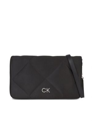 Satenska torbica za čez ramo Calvin Klein črna
