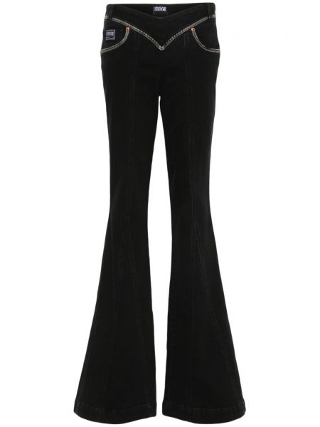 Zvonové džíny s nízkým pasem Versace Jeans Couture černé