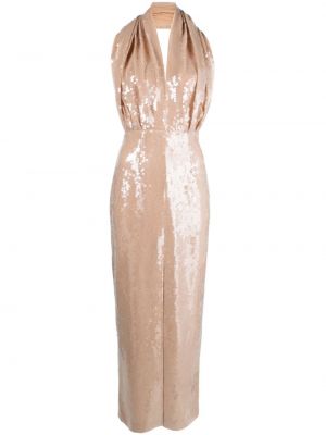 Κοκτέιλ φόρεμα με παγιέτες 16arlington μπεζ