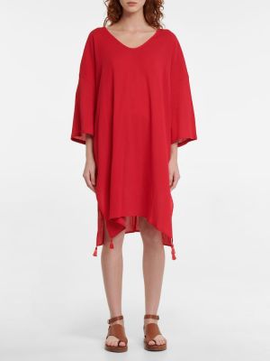 Памучна рокля Max Mara червено