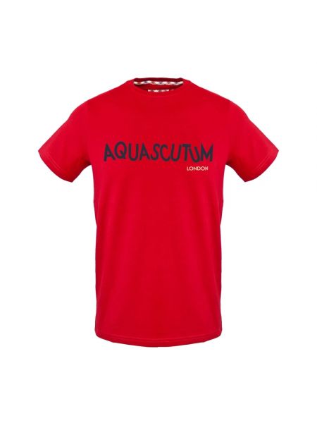 Koszulka bawełniana Aquascutum czerwona
