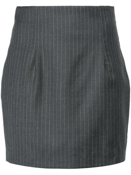 Šedé pruhované mini sukně Gauge81