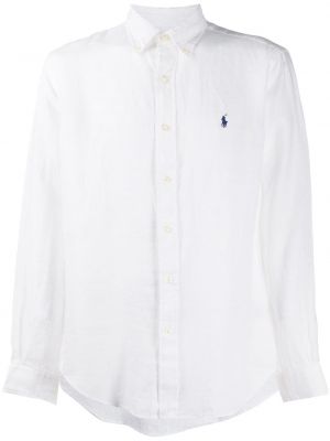 Chemise brodée en lin Polo Ralph Lauren blanc