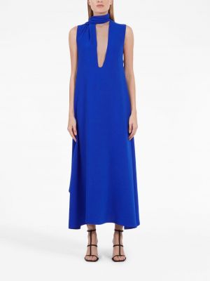 Sukienka długa drapowana Ferragamo niebieska