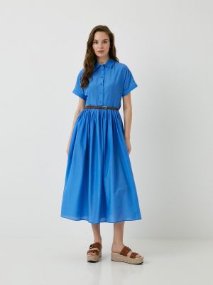 Синее платье-рубашка Lusio