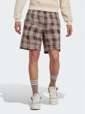 Sportske kratke hlače s printom Adidas smeđa