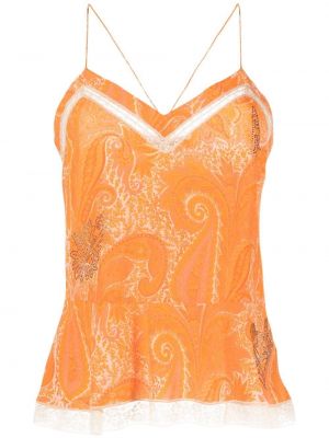 Paisley mintás felső nyomtatás Zadig&voltaire narancsszínű