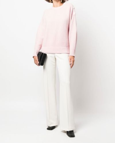 Kašmira džemperis ar pogām Yves Salomon rozā