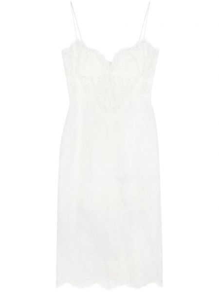 Φλοράλ μίντι φόρεμα με δαντέλα Ermanno Scervino λευκό