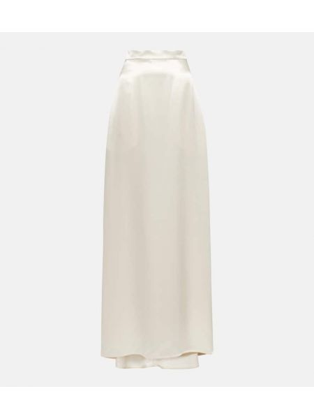 Saténové dlouhá sukně Jil Sander bílé