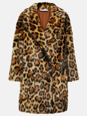Леопардовое пальто с принтом Redvalentino коричневое