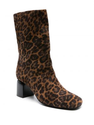 Leopardí kotníkové boty s potiskem Pierre Hardy hnědé