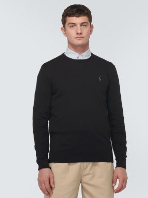 Sweter bawełniany Polo Ralph Lauren czarny