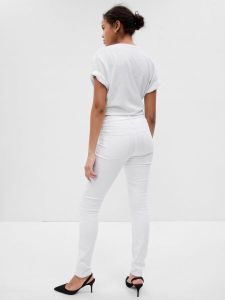 Priliehavé skinny fit džínsy Gap biela