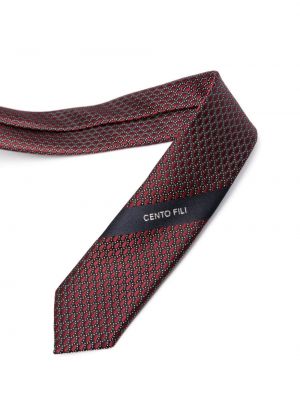 Žakardinis šilkinis kaklaraištis Zegna raudona