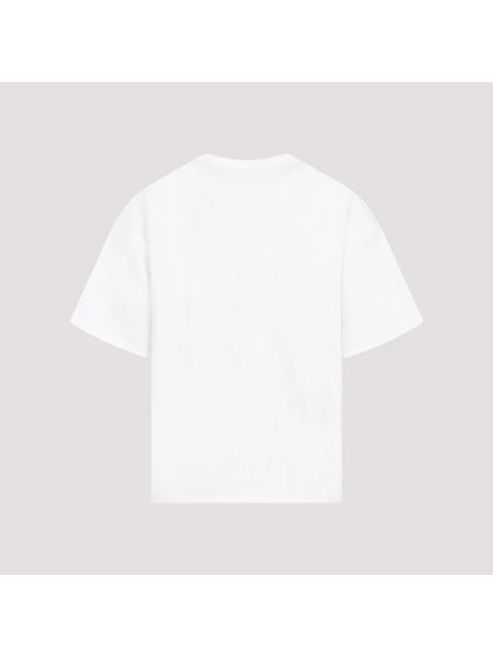 Camiseta de algodón a rayas Bottega Veneta blanco