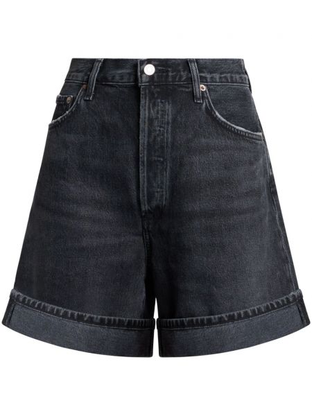 Shorts en jean taille haute Agolde noir