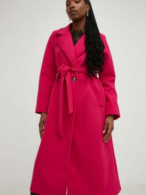 Answear Lab gyapjú kabát rózsaszín, átmeneti