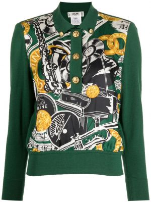 Пуловер с принт Céline Pre-owned зелено