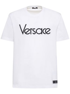Pamut póló nyomtatás Versace fekete