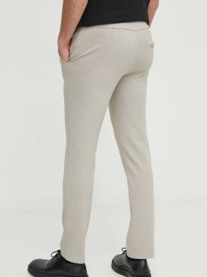 Jednobarevné kalhoty Bruuns Bazaar béžové