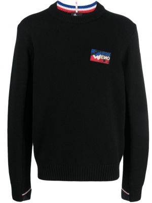 Vilnonis megztinis Moncler juoda