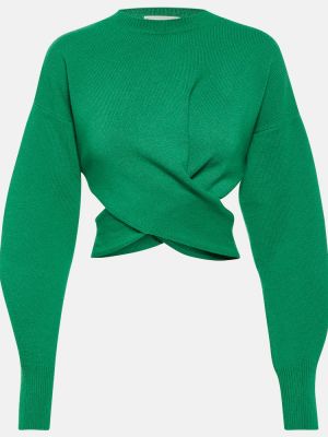 Kašmírový vlnený sveter Alexander Mcqueen zelená