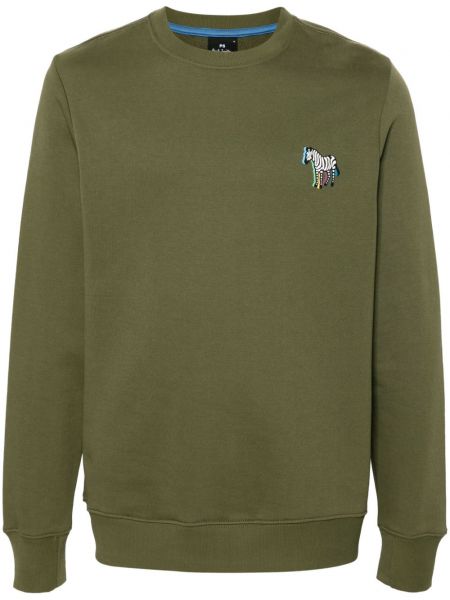 Langes sweatshirt aus baumwoll mit zebra-muster Ps Paul Smith grün