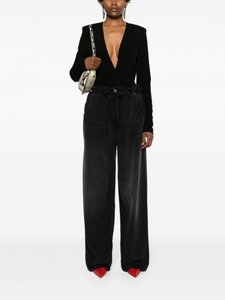 Straight fit džíny s vysokým pasem Isabel Marant černé