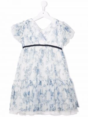 Trykt floral dress for jenter Monnalisa hvit