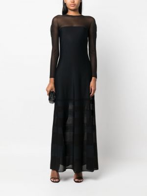 Przezroczysta sukienka wieczorowa Polo Ralph Lauren czarna