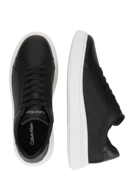 Nėriniuotos ilgaauliai batai su raišteliais Calvin Klein juoda